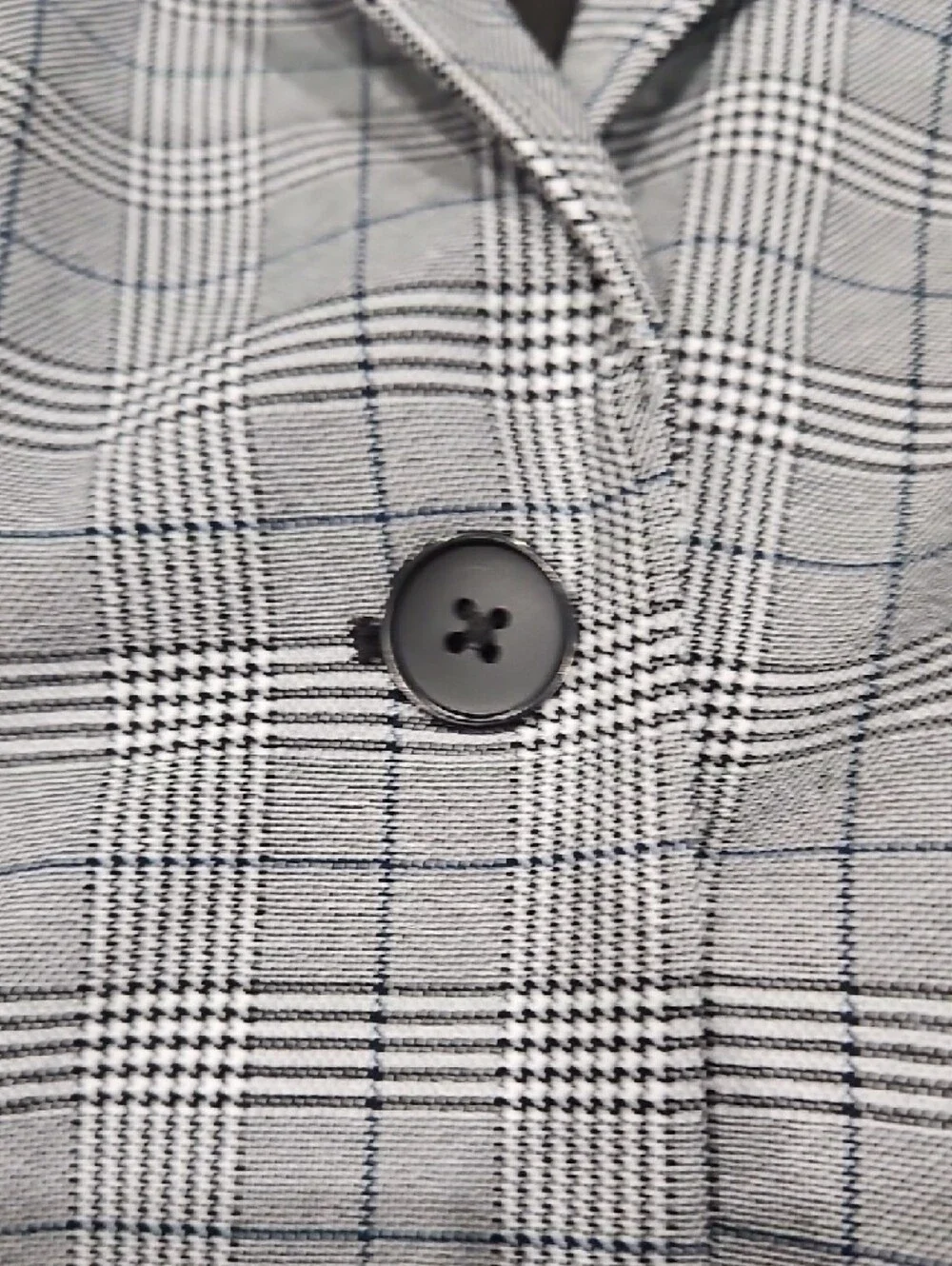 Steve Madden Gray Plaid Single-Button Blazer
